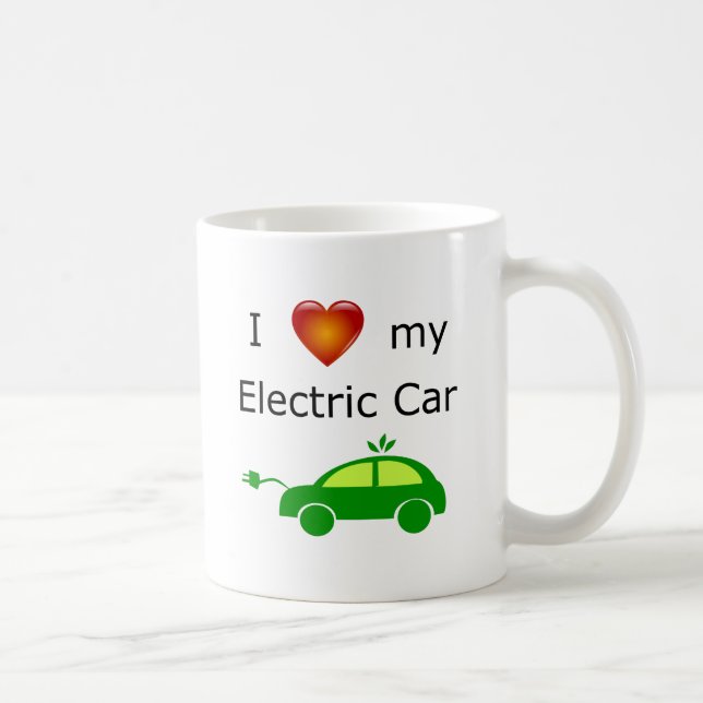 J'aime ma tasse de voiture électrique (Droite)