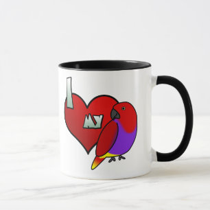 J'aime ma tasse femelle de Vosmaeri Eclectus