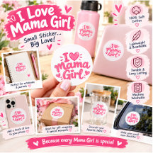 J'aime Maman Fille Autocollant Rose – Maman et Fil