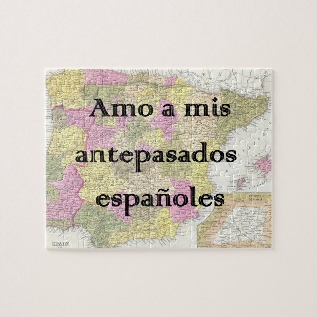 J'aime mes ancêtres espagnols | Puzzle personnalis (Horizontal)