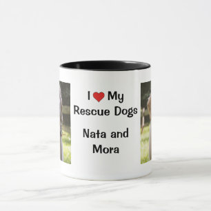 J'aime mes chiens Secourus nom et photo Café Mug