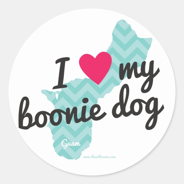 J'Aime Mes Stickers Chien Boonie (Bleu) (Devant)