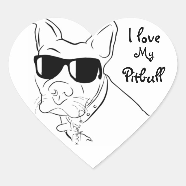 J'aime mes stickers Pitbull (Devant)