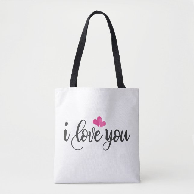 J'aime mon amour Calligraphie | Sac cabas (Devant)