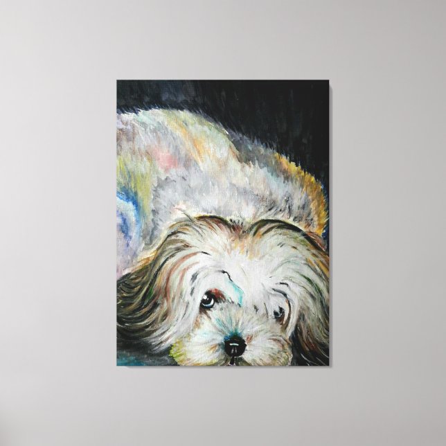 J'aime mon animal de compagnie chien toile d'impre (Recto)