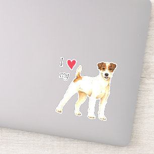 J'aime mon autocollant Russell Terrier Vinyl Parso