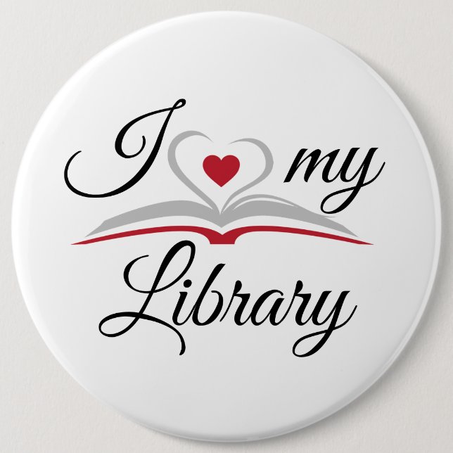 J'aime mon badge de bibliothèque (Devant)