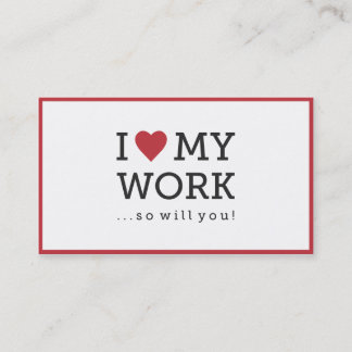 J'aime mon Carte de visite de travail