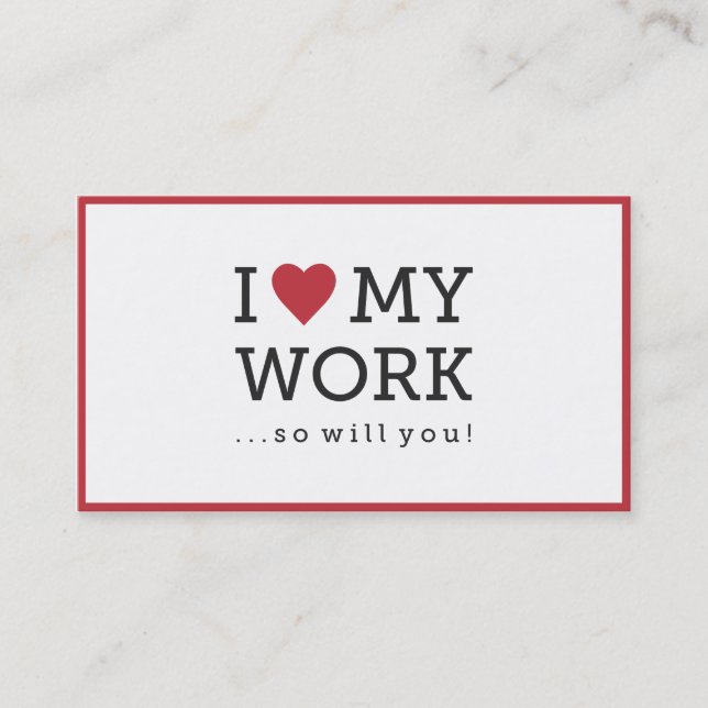J'aime mon Carte de visite de travail (Devant)