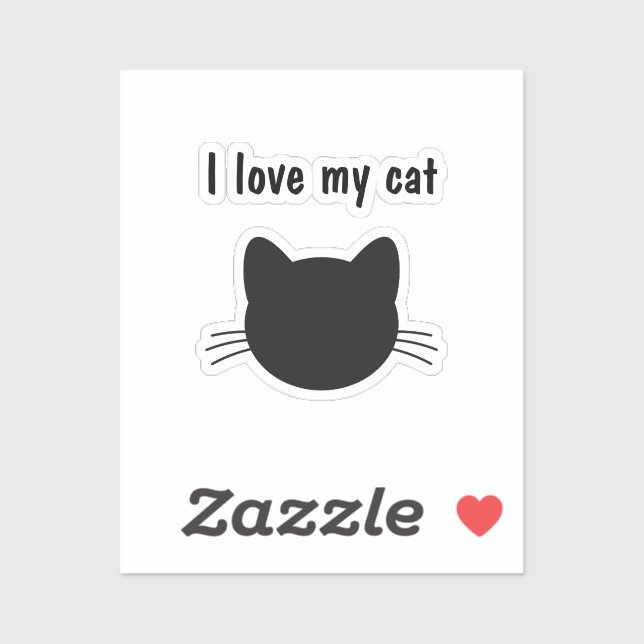 J'aime mon chat Custom-Cut Vinyl Sticker (Feuille)