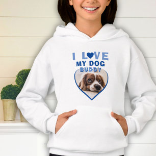 J'aime mon chien Blue Heart Photo Nom de l'animal