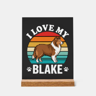 J'aime mon chien Colley Sunset Rétro