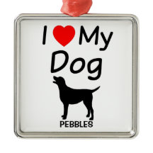 J'aime mon chien ornement de Noël