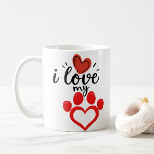 J'aime mon chien, tasse de café valentine