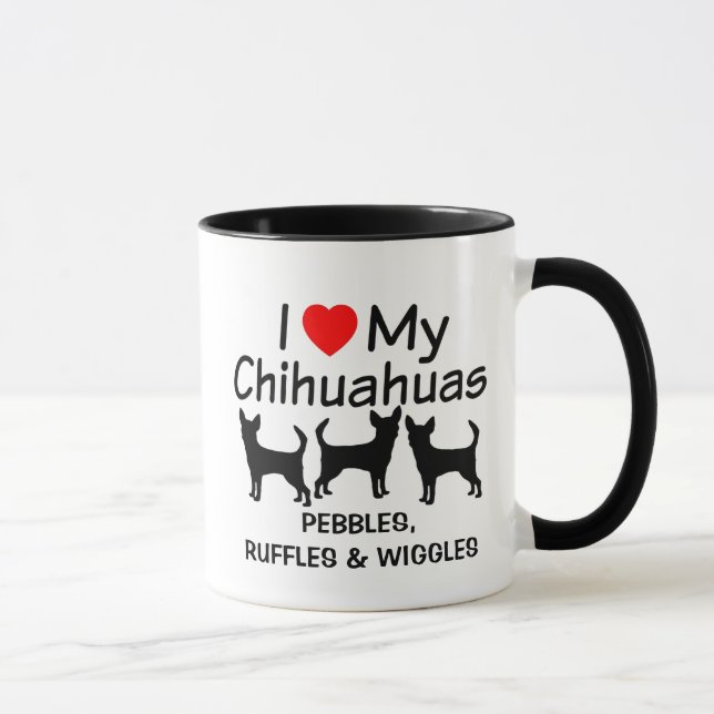 J'Aime Mon Chihuahua Chiens Mug (Droite)