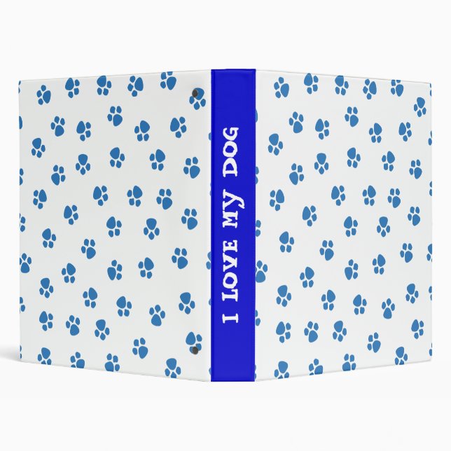 J'aime mon classeur d'impression de chiot de chien (Arrière-plan)