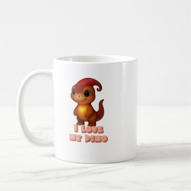 J'aime mon Dino Tasse Kammli avec cœur  (Gauche)