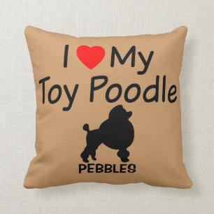 J'Aime Mon Jouet Poodle Coussin chien