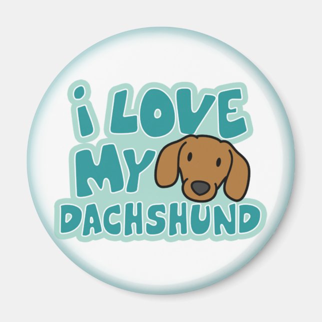 J'Aime Mon Magnet Dachshund (Devant)