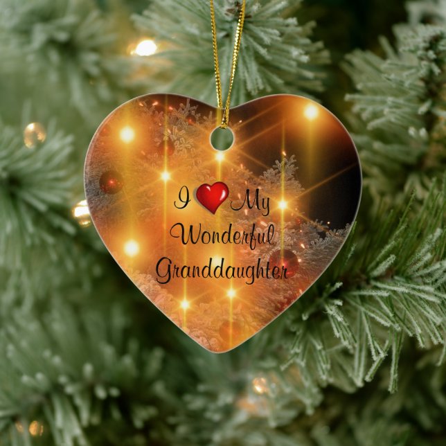 J'Aime Mon Merveilleux Ornement En Céramique Grand (Arbre)
