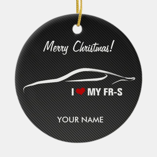 J'aime mon ornement de Chritsmas personnalisé par (Devant)