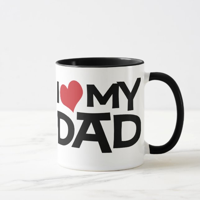 J'Aime Mon Père Fête des pères Ringer Mug (Droite)