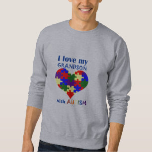 J'aime mon PETIT-FILS avec le sweatshirt d'autisme