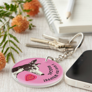 J'aime mon Porte - clé Whippet