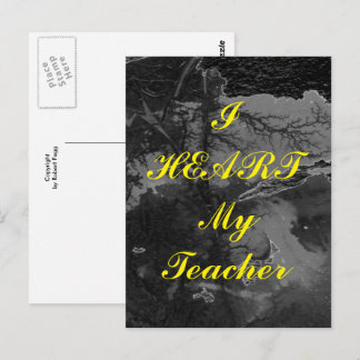 "J'aime mon professeur" carte postale de remerciem