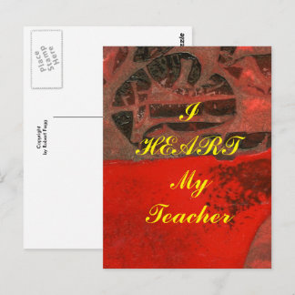 "J'aime mon professeur" carte postale de remerciem