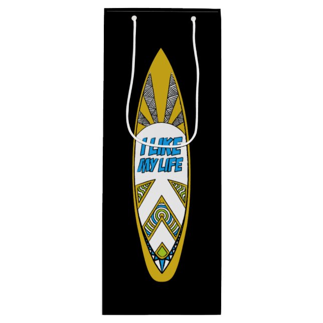 J'aime MON sac de cadeau de planche de surf de la (Devant)