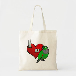 J'aime mon sac de Conure couvert par noir