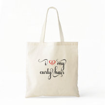 J'Aime Mon Sac fourre-tout À Cheveux Courbé