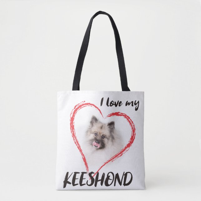J'aime mon sac fourre-tout à keeshond (Devant)