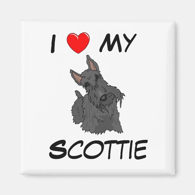 J'aime mon Scottie Magnet (Devant)