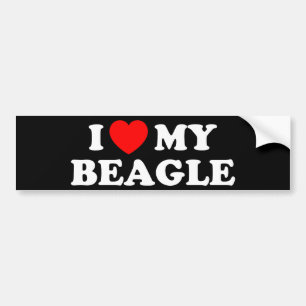 J'aime mon Sticker Beagle Bumper
