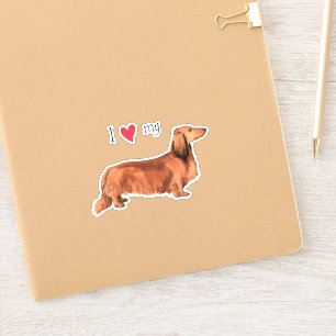 J'aime mon Sticker Dachshund Vinyl LonghEI