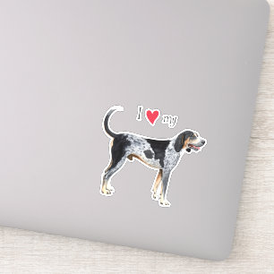 J'aime mon sticker en vinyle bluetick