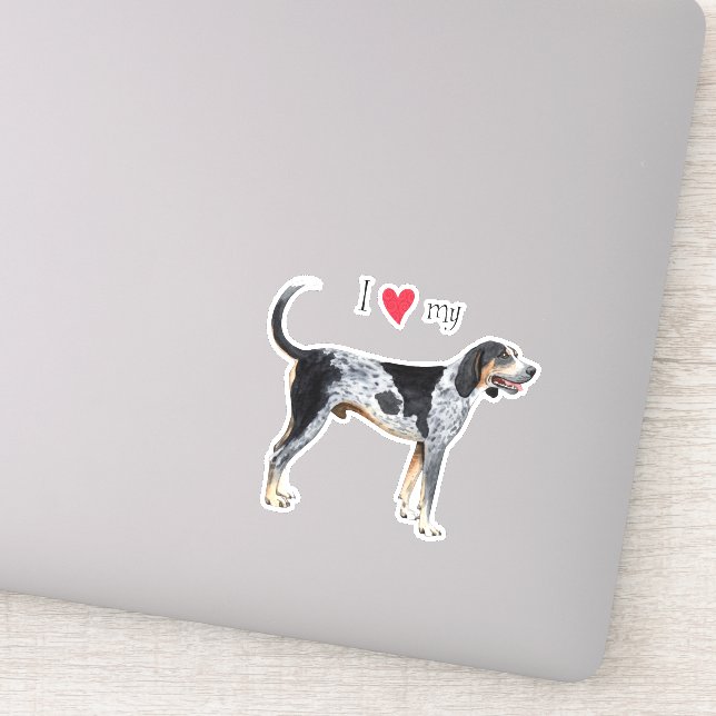 J'aime mon sticker en vinyle bluetick (Détail)