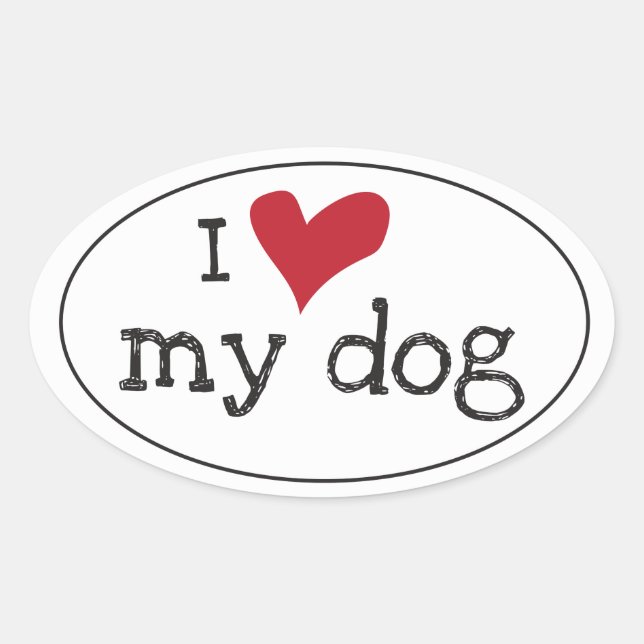 J'Aime Mon Sticker Pour Chien (Devant)