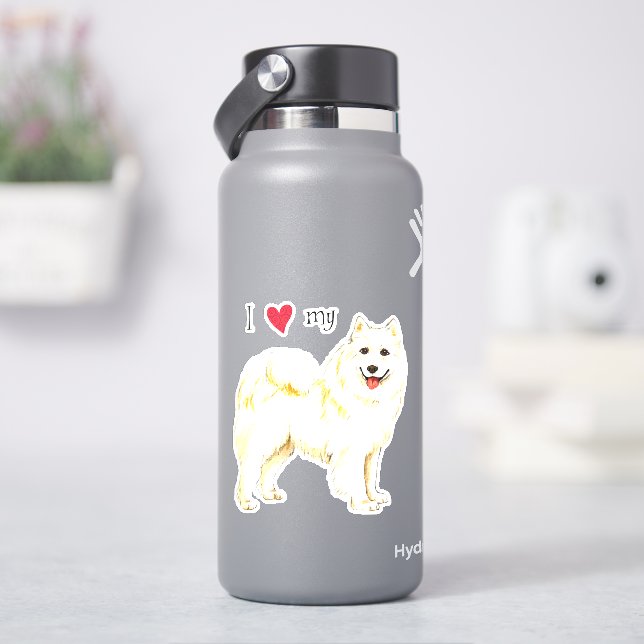 J'aime mon Sticker Vinyl Samoyed (HydroFlask)