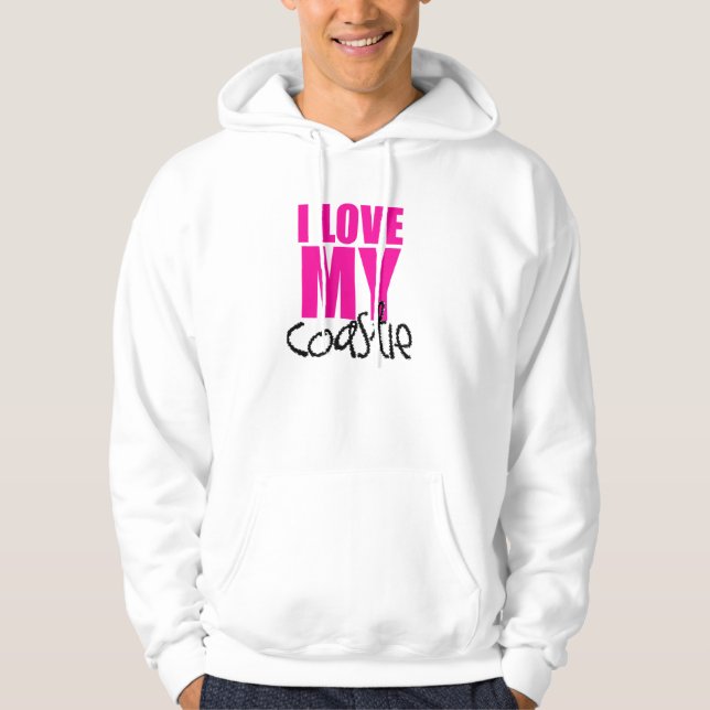 J'aime mon sweat - shirt à capuche de Coastie (Devant)