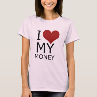 J'aime mon T-shirt de filles d'argent