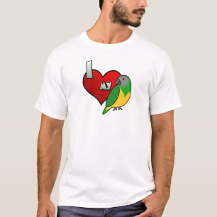 J'aime mon T-shirt de perroquet du Sénégal