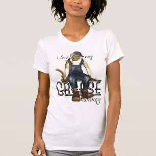 J'aime mon T-shirts drôle de singe de graisse