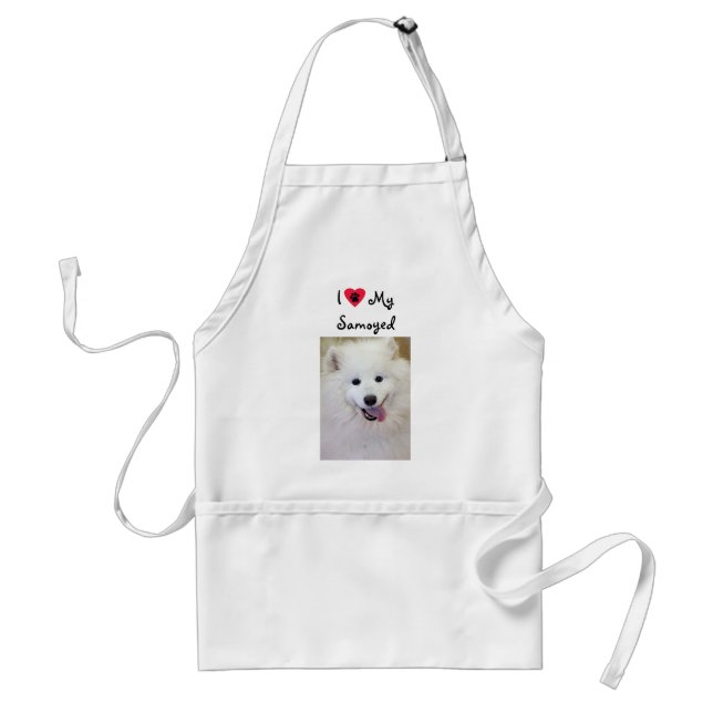 J'aime mon tablier de race de chien de Samoyed (Devant)