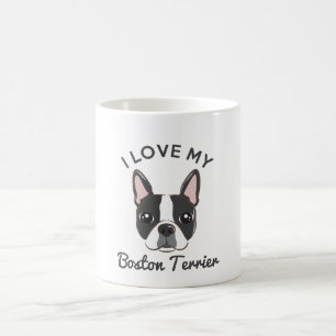 "J'aime mon tasse de café de Boston Terrier"