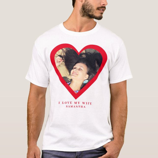 J'aime My Femme Photo personnalisée T-shirt (Devant)