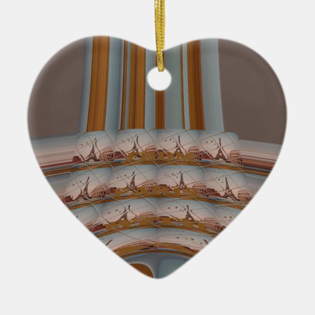 J'aime Paris ( I Love Paris ) Ceramic Ornament (Front)