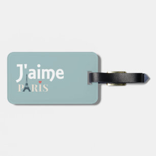 J'aime Paris Luggage Tag w/ leather strap